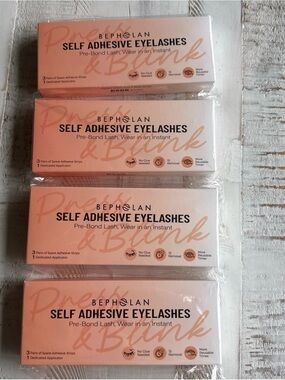 Lot of 4 Bepholan Press & Blink Self Adhesive Eyelashes Pre-Bond No Glue sealed